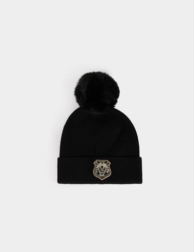 Morgan - Beanie with pom 252-5Bom black - Maat : 1