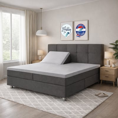 24-Bedding Splittopper Hoeslaken 160x200 cm Zilver Grijs - 100% Percaline Katoen - Verkoelend Splittopper Hoeslaken