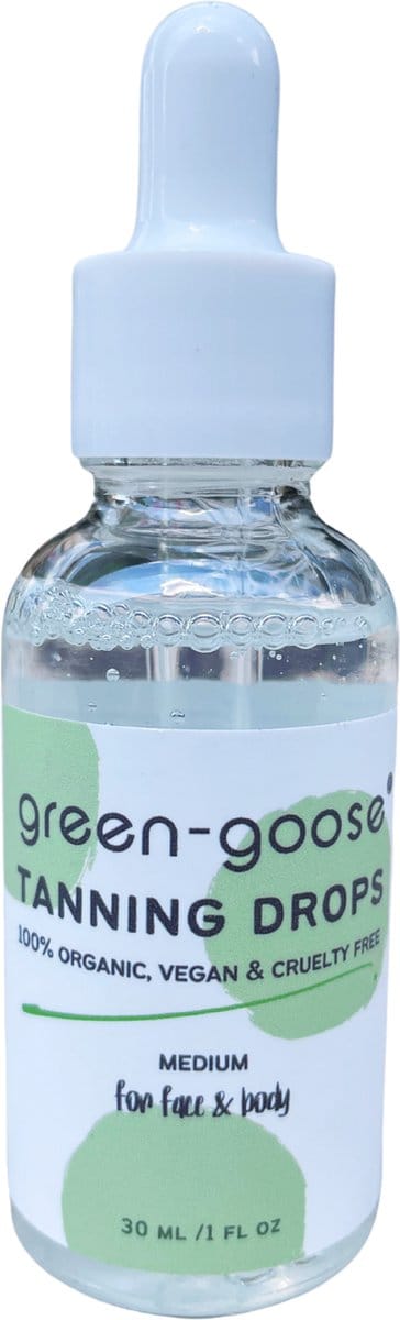 green-goose® Organic Tanning Drops - Medium - 30ml - Zelfbruinende Druppels - 100% Biologisch, Natuurlijk & Diervriendelijk - Organic, Vegan & Cruelty Free