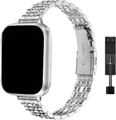 Innerlight® Narrow+ - Zilver - 38/40/41mm - Metalen bandje geschikt voor Apple Watch - Schakel Armband RVS - Stainless Steel Watch Band - Roestvrijstaal - Horlogeband - Geschikt als Apple Watch bandje voor Series 1/2/3/4/5/6/7/8/9/10 42mm/11 42mm/SE