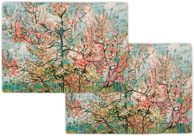 Lanzfeld MuseumEditions - Katoenen Placemats - Set van 2 - Placemat - Kunst - Museum Kwaliteit - Vincent van Gogh - Perzikbloesem
