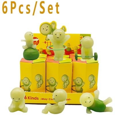 SMISI 5 soorten Meerdere Series Lichtgevend Groen Poppetje Blind Box Actiefiguren Decoratie Desktop Model Speelgoed Voor Kerstcadeau