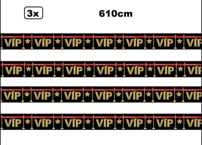 3x Afzetlint VIP 8 cmx 610cm - Markeerlint festival evenement gala Hollywood thema feest