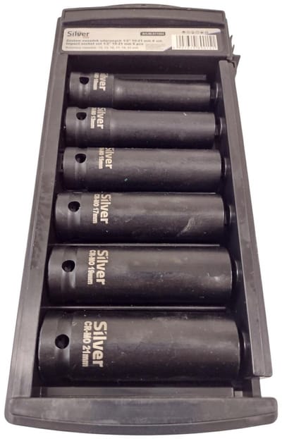 Silver - Lang Impact Dopsleutel Set - 1/2" - 6 Stuks - Gehard Staal