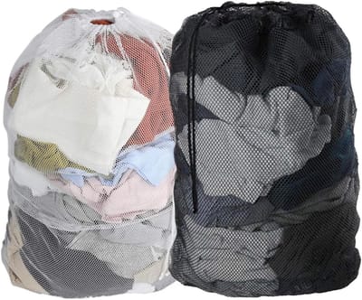 Thijox - 2 Stuks Wasnetzakken 60 x 90 cm - Grote Waszak met Afsluitbaar Trekkoord - Ideaal voor Kleding, Dekbedovertrekken, Speelgoedopslag en Reizen