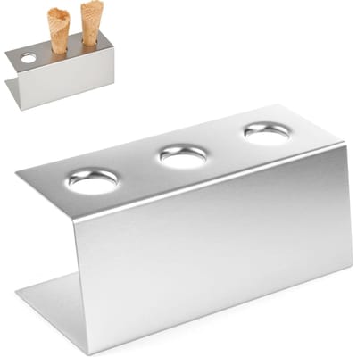 HENDI IJshoornstandaard – roestvrij staal – vaatwasserbestendig – 3 hoorntjes – 200x95x85 mm