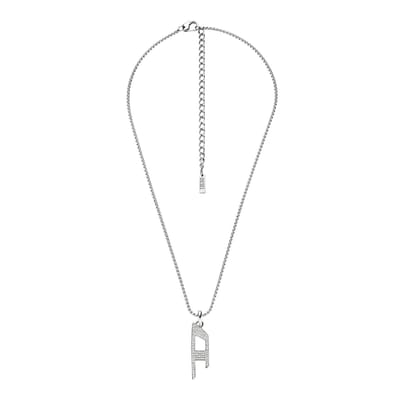 Diesel D LOGO Heren Collier - Zilverkleurig