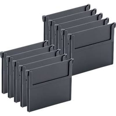 Verdeelschot voor RK 421/521/621 vakkenbak, gerecycled polypropeen, ijzergrijs, 10 stuks