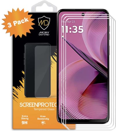 3-Pack MobyDefend Screenprotectors - Geschikt voor Motorola Moto G55 Case-Friendly Screensavers - Gehard Glas