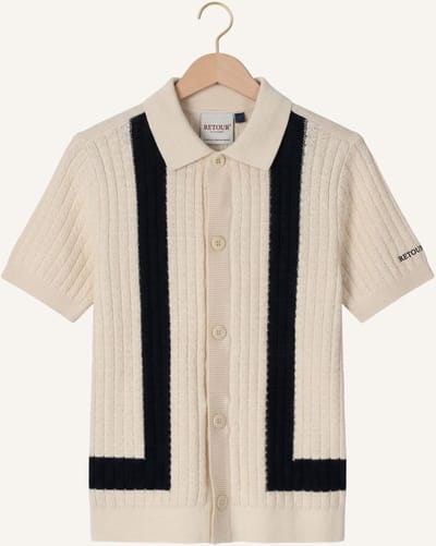 Retour Kane Polo's & T-shirts Jongens - Polo shirt - Creme - Maat 146/152