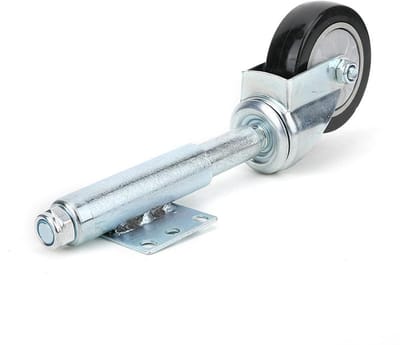 Veerbelaste deurrollen 4 inch PVC deurveerwielen zwart draagvermogen 120 kg