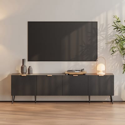 Tv-meubel Nand 180x35x51 cm zwart [en.casa]