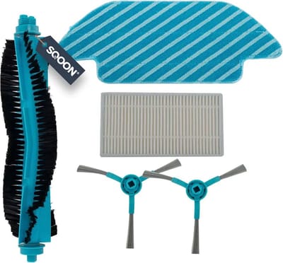 SQOON® Onderhoudsset Geschikt voor Cecotec Conga 4090 / 4490 / 4690 / 5090 / 5490 / 6090 / 7090 Serie – 5-delig