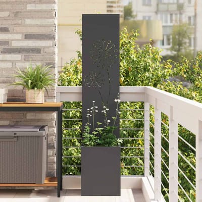 vidaXL - Tuin - Privacy - Scherm - Zwart - 32 - x - 32 - x - 150 - cm - Koudgewalst - staal