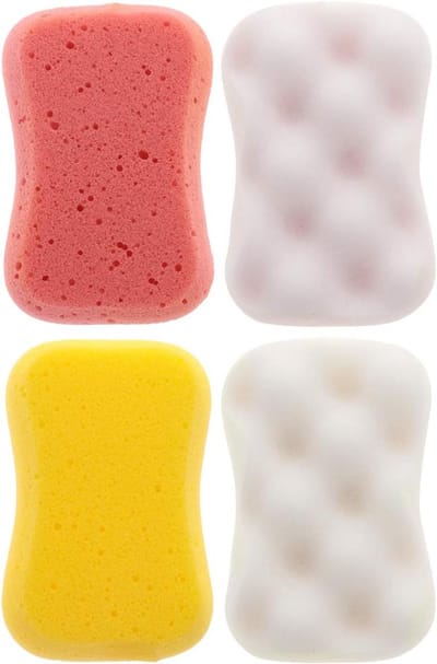 Zachte Badsponzen - Douche Spons - Huid Reinigen - Huidvriendelijke Exfoliatie - 4 Stuks - Willekeurige Kleuren