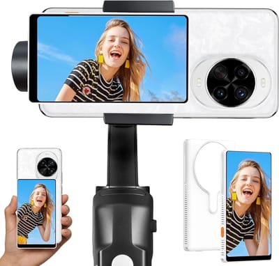 Draagbare Telefoon Spiegel met 5 Inch Touchscreen en 5000mAh Batterij voor Live Streaming en Selfies, Oplaadbaar Type C, 10-12 Uur Gebruikstijd