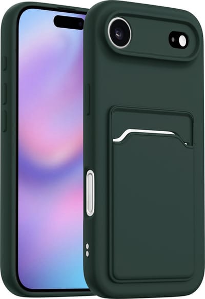 ShieldCase back cover hoesje met pasjeshouder geschikt voor iPhone Air (donkergroen) – sterke case met kaarthouder, premium bescherming en slank design
