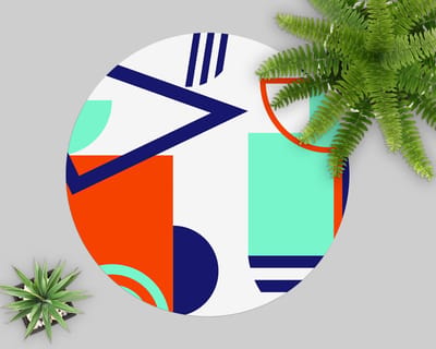 Coloray Vloerbeschermer - Abstract patroon Stoel Mat - 100x100 cm - Veelkleurig Computer Stoel Mat - Vloerbeschermer Bureaustoelmat - Mótif Bureaustoelmat - Ronde Mat - Deel Thema