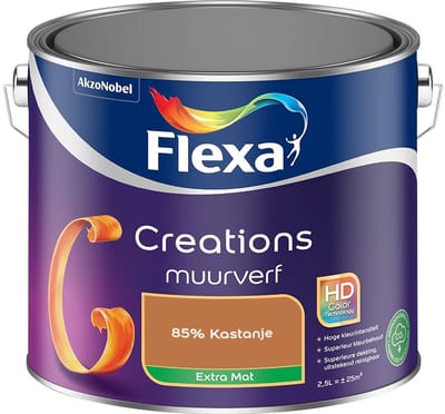 Flexa - Creations Muurverf Extra Mat - 85% Kastanje - Mengverf - 2,5 L