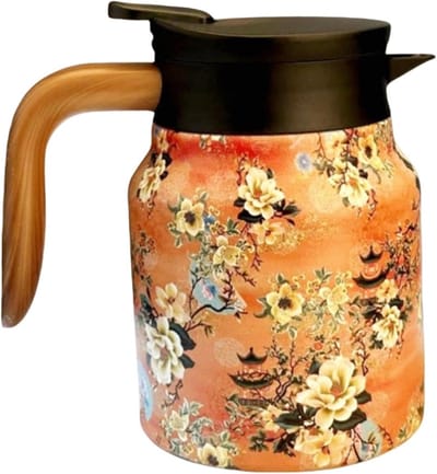 Thermoskaraf - Drankdispenser Karaf - Dranken Warm Houden - Geïntegreerde Zeef - 1000ml Capaciteit - Oranje