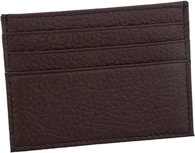 Pasjeshouder Leer met Mooie Stiksels - Donker Bruin - 7 Pasjes - Portemonnee Heren Dames - Papa Cadeau Voor Mannen - Vaderdag