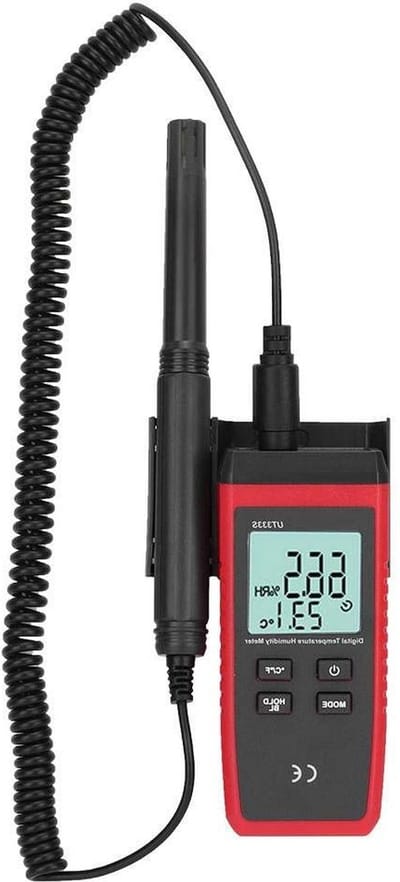 Draagbare Digitale Temperatuur- en Vochtigheidsmeter - Hoge Precisie Thermometer LCD Hygrometer UT333S Hygrothermograaf Met Veer Intrekbare Kabel