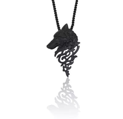 Akyol - Ketting – Ketting Wolf– Wolf ketting – Ketting met wolf – Wolf – Wolven – Sieraad – 1 stuks – Cadeau voor vriend – Wolven sieraad – Wolf sieraad – Zwart