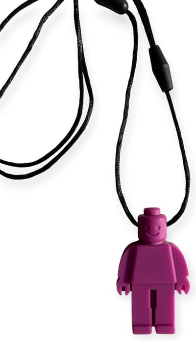 Bijtketting | Bouwpoppetje | Paars | Vanaf 3 jaar!