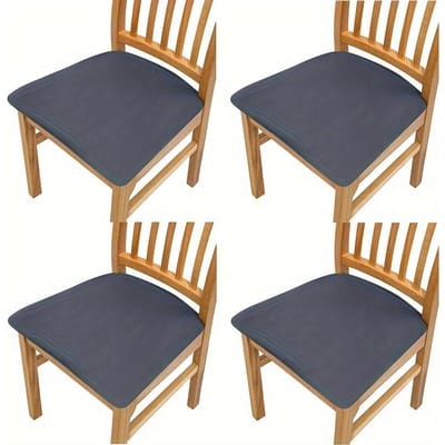 Rekbare Melkzijde Stoelzithoes Set van 4/6 Stuks, Stofdicht en Krasbestendig, Ideaal voor Gebruik in Eetkamer en Woonkamer 4 pieces marineblauwe kleur