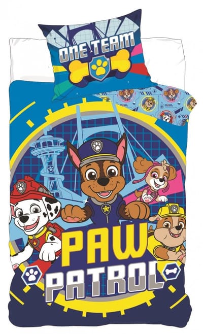PAW Patrol dreumesdekbedovertrek - 100 x 135 cm - Katoen (blauw)