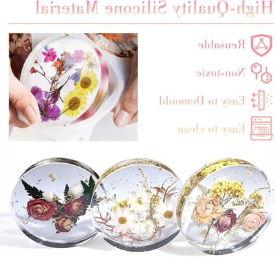 Siliconen Onderzetters en Gietmallen voor Epoxyhars, Resin Art, Agate Decoratie en Huisdecoratie