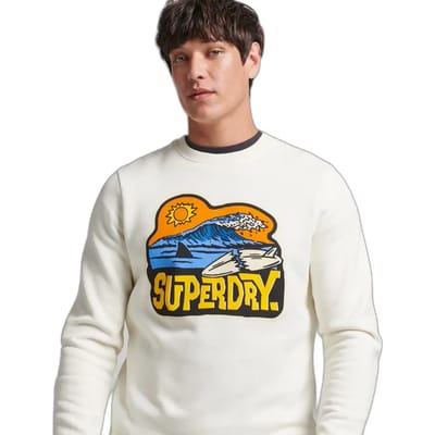 Superdry - Vintage Travel Sticker sweatshirt met ronde hals - Heren - Truien