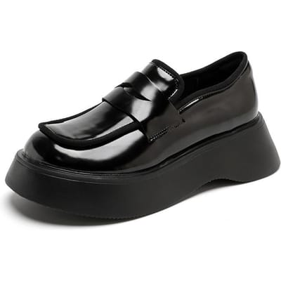 Nieuw Niche Design Japanse Stijl Muffin Onderkant Kleine Leren Schoenen College Stijl Eén Pedaal Verhoogd Grote Neus Enkele Schoenen Dames 40