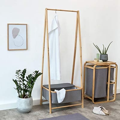 Lumaland Kledingrek van bamboe 159 x 60 x 45 cm beige