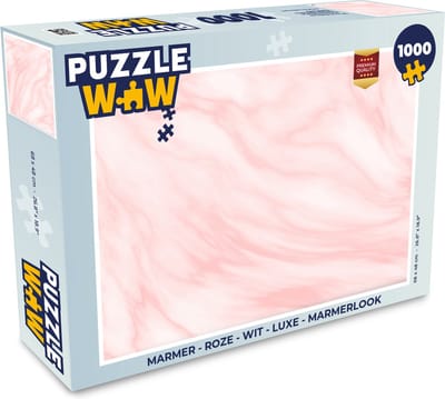 Puzzel Marmer - Roze - Wit - Luxe - Marmerlook - Legpuzzel - Puzzel 1000 stukjes volwassenen