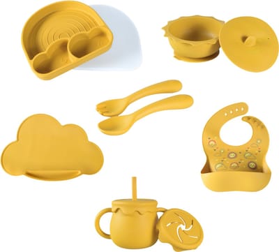 Sproudsy Serviesset Clouds - Kinderservies - Kraamcadeau - Baby - 6-delig - Mango