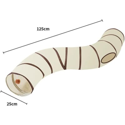 Katten Tunnelspeelgoed, Afneembaar, Opvouwbaar En Gemakkelijk Op te Bergen, Kat Slaap- En Speelspeelgoed Alles-In-Één Katten Tunnelspeelgoed, Cat Since Hi Leuk Speelgoed 1 Stuk Beige S beige