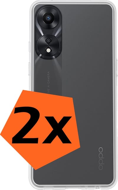 Hoes - 2 Stuks - Geschikt voor OPPO A78 5G - Sterk & Shockproof - Case Siliconen - Back Cover - Telefoon Hoes - Transparant