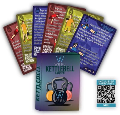 WEBU 51 Kettlebell Workout Kaarten - Kettlebell - Fitness – Crossfit - Thuis Sporten – Krachttraining - Yoga - Trainingskaarten