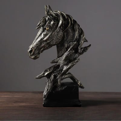 Scandinavische Stijl Retro Paardenhoofd Ornamenten Huisdecoratie Woonkamer Bogu Rek Kantoor Ornamenten Hars Ambacht Decoratie