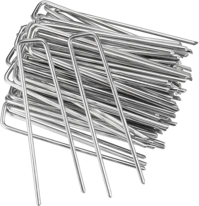 Dailygoods - Tuinlandschap Nietjes - 200 Pack - 4 Inch - Grondbedekking - U-vormige Nietjes - Voor Tuin en Landschap - Sterk en Duurzaam