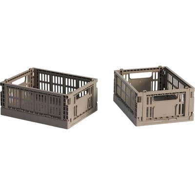 HAY Colour Crate Mini set van 2 - HAYCrateWarmGrey