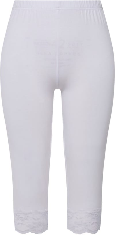 Ulla Popken - Dames - Capri elastische kanten zoom - Sneeuwwit - Maat 42+