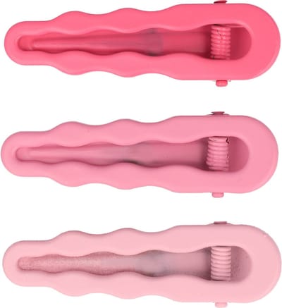 Haarsoires Haarspeld Duckklemmen 6cm – Open Wavevorm – Metaal – Roze – Set van 3 - Haarclip - Haarklem - Makkelijk in Gebruik - Sterke Haarclip voor Styling & Dagelijks Gebruik - Hair Clip - Decoratieve Haaraccessoire