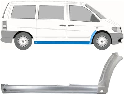 Volledige dorpel + reparatiepaneel voorste spatbord voor Mercedes Vito I W638 96-03