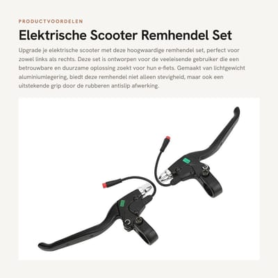 Dailygoods - Elektrische Scooter Remhendel Set - Vervangingsset voor E-Fiets - Zwart - Duurzaam Aluminium - Antislip Grip - Geschikt voor Links en Rechts
