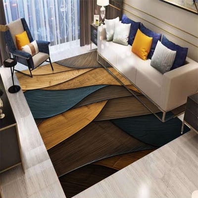 Tapis Géométrique à Carreaux Couleur Rétro Salon Chambre Balcon Table de Canapé Tapis d'Entrée Antidérapant Lavable en Machine Décoration de Maison 50X80CM