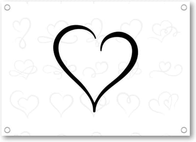 Hart - Harten patroon - Zwart/Wit - Tuinposter 70x50 - Wanddecoratie - Minimalist