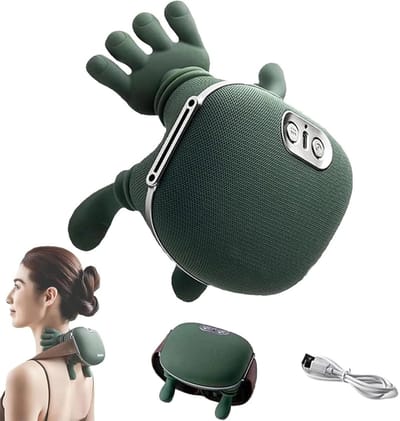 Golaro Nek- en Schoudermassager - Verwarmde Rugmassager - Elektrische Spiermassagekussen - Full Body Massager met 3 standen - Groen