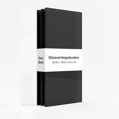 K-Möbel Glazen planken, 3-delige set incl. plankdragers & afdekkappen – transparant – voor wandvitrines met 2 deuren